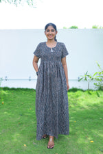 ALPINE Free Size Smocking Nighty | Beautiful Pleated Design | Side Pocket | Elastic Stretchable Model | Stylish Nighty for Trendy Women's(ALS-FS)