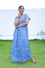 ALPINE Free Size Smocking Nighty | Beautiful Pleated Design | Side Pocket | Elastic Stretchable Model | Stylish Nighty for Trendy Women's(ALS-FS)