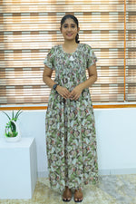 ALPINE Free Size Smocking Nighty | Beautiful Pleated Design | Side Pocket | Elastic Stretchable Model | Stylish Nighty for Trendy Women's (ALS-FS)