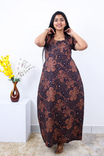 MANGAI New Regular Fit Cotton Printed Nighties - All Over Printed Stylish Nightwear for Stylish Women | Side Cut Pocket | Beautiful Nighties for Stylish Women's | Colourful Printed Cotton Nighties (SLB)