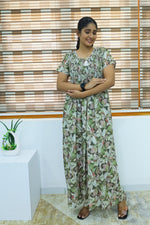 ALPINE Free Size Smocking Nighty | Beautiful Pleated Design | Side Pocket | Elastic Stretchable Model | Stylish Nighty for Trendy Women's (ALS-FS)