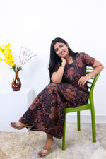 MANGAI New Regular Fit Cotton Printed Nighties - All Over Printed Stylish Nightwear for Stylish Women | Side Cut Pocket | Beautiful Nighties for Stylish Women's | Colourful Printed Cotton Nighties (SLB)