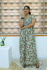 ALPINE Free Size Smocking Nighty | Beautiful Pleated Design | Side Pocket | Elastic Stretchable Model | Stylish Nighty for Trendy Women's (ALS-FS)