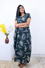 MANGAI New Regular Fit Cotton Printed Nighties - All Over Printed Stylish Nightwear for Stylish Women | Side Cut Pocket | Beautiful Nighties for Stylish Women's | Colourful Printed Cotton Nighties (SLB)