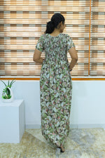 ALPINE Free Size Smocking Nighty | Beautiful Pleated Design | Side Pocket | Elastic Stretchable Model | Stylish Nighty for Trendy Women's (ALS-FS)