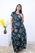 MANGAI New Regular Fit Cotton Printed Nighties - All Over Printed Stylish Nightwear for Stylish Women | Side Cut Pocket | Beautiful Nighties for Stylish Women's | Colourful Printed Cotton Nighties (SLB)