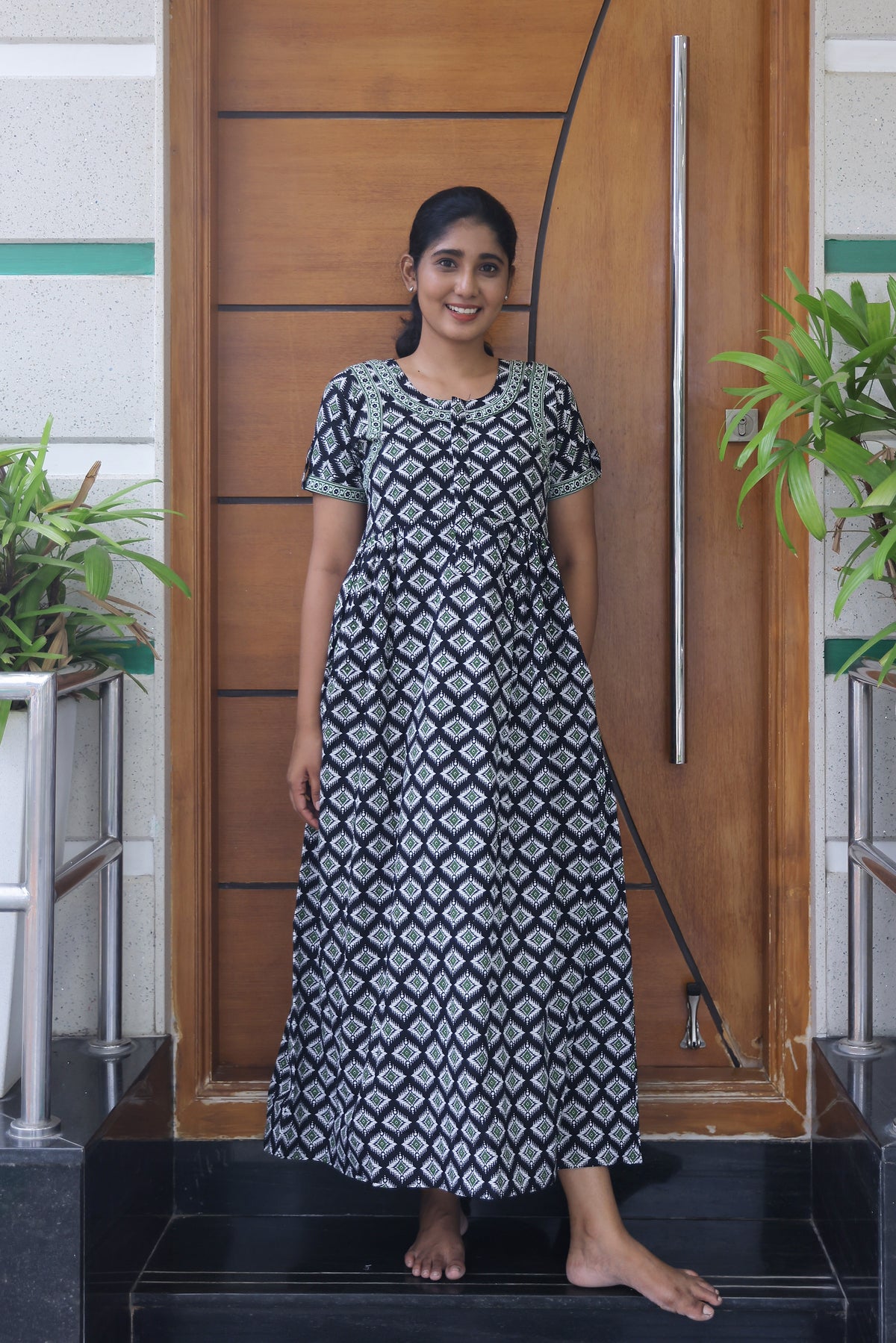 Cotton FROCK Model Casual Wear Nighties | Stylish Pleated Frock Style | Multipurpose Nighties | Pregnancy Wear | Pleated Model | Stylish Nighties for Stylish Women (MW)