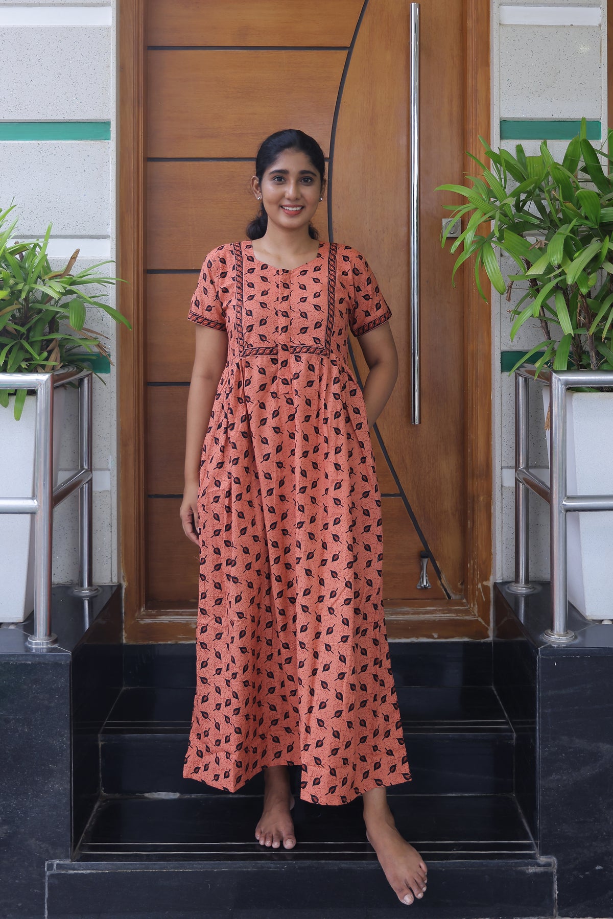 Cotton FROCK Model Casual Wear Nighties | Stylish Pleated Frock Style | Multipurpose Nighties | Pregnancy Wear | Pleated Model | Stylish Nighties for Stylish Women (MW)