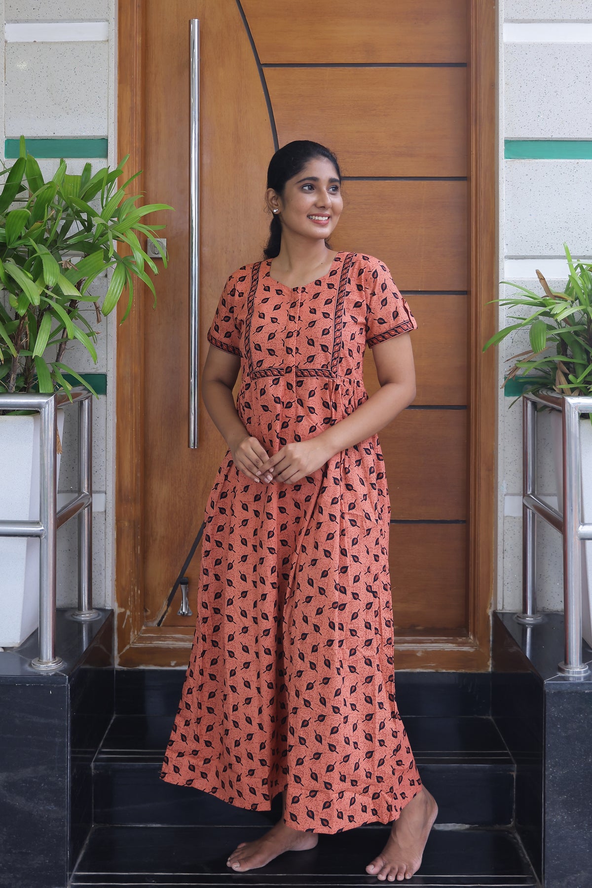 Cotton FROCK Model Casual Wear Nighties | Stylish Pleated Frock Style | Multipurpose Nighties | Pregnancy Wear | Pleated Model | Stylish Nighties for Stylish Women (MW)