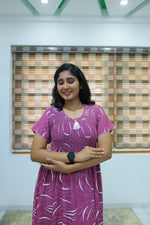 ALPINE Free Size Smocking Nighty | Beautiful Pleated Design | Side Pocket | Elastic Stretchable Model | Stylish Nighty for Trendy Women's(ALS-FS)