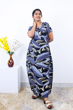 MANGAI New Regular Fit Cotton Printed Nighties - All Over Printed Stylish Nightwear for Stylish Women | Side Cut Pocket | Beautiful Nighties for Stylish Women's | Colourful Printed Cotton Nighties (SLB)