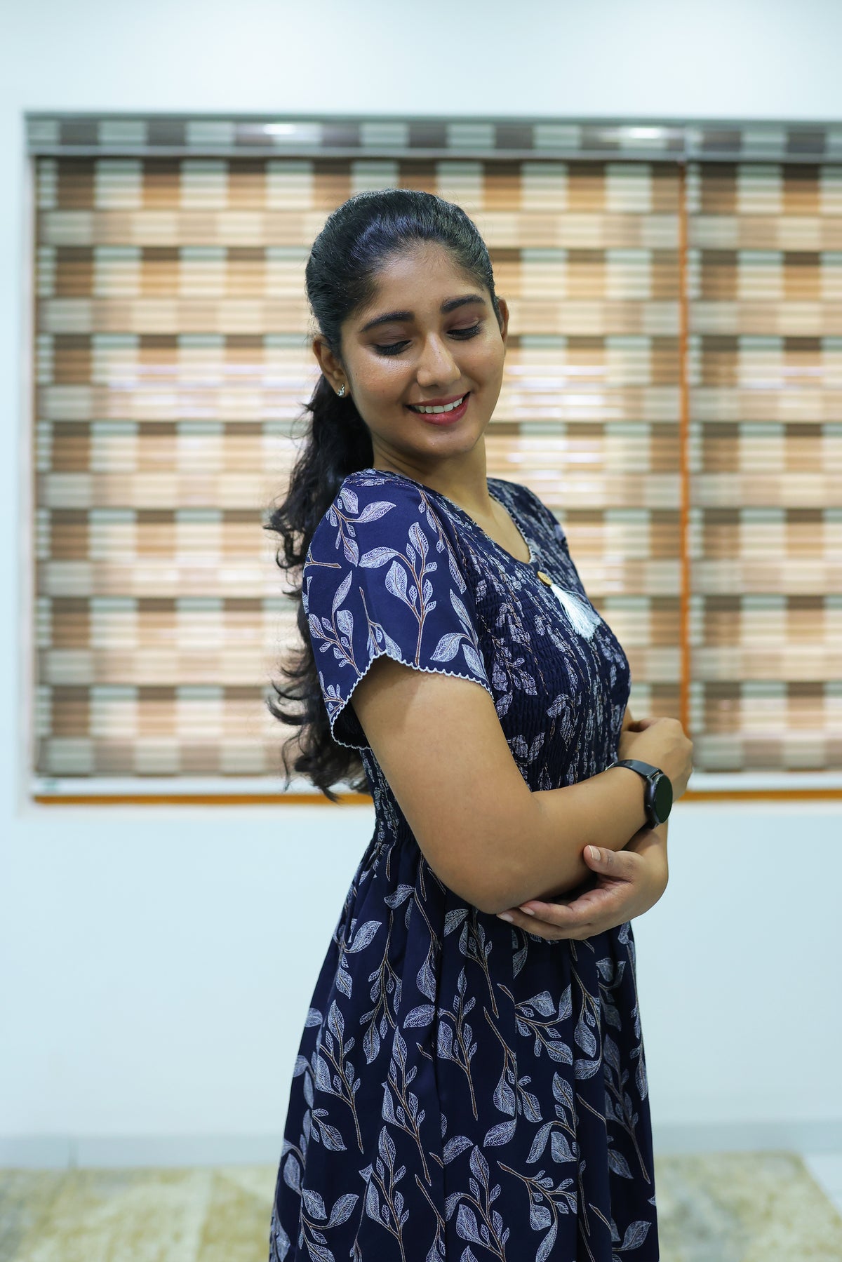 ALPINE Free Size Smocking Nighty | Beautiful Pleated Design | Side Pocket | Elastic Stretchable Model | Stylish Nighty for Trendy Women's(ALS-FS)