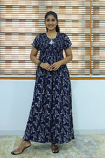 ALPINE Free Size Smocking Nighty | Beautiful Pleated Design | Side Pocket | Elastic Stretchable Model | Stylish Nighty for Trendy Women's(ALS-FS)