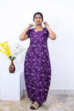 MANGAI Premium Cotton Printed Pleated Model Half Sleeve 3XL Size Nighties - Fancy Neck | With Side Pocket |Shrinkage Free Nighties | Trendy Collection's for Stylish Women's (3PZZ)