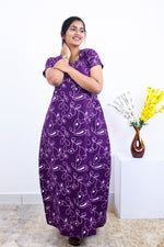 MANGAI New Regular Fit Cotton Printed Nighties - All Over Printed Stylish Nightwear for Stylish Women | Side Cut Pocket | Beautiful Nighties for Stylish Women's | Colourful Printed Cotton Nighties (SLB)