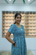 ALPINE Free Size Smocking Nighty | Beautiful Pleated Design | Side Pocket | Elastic Stretchable Model | Stylish Nighty for Trendy Women's(ALS-FS)