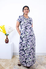 MANGAI New Regular Fit Cotton Printed Nighties - All Over Printed Stylish Nightwear for Stylish Women | Side Cut Pocket | Beautiful Nighties for Stylish Women's | Colourful Printed Cotton Nighties (SLB)