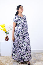 MANGAI New Regular Fit Cotton Printed Nighties - All Over Printed Stylish Nightwear for Stylish Women | Side Cut Pocket | Beautiful Nighties for Stylish Women's | Colourful Printed Cotton Nighties (SLB)