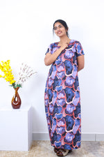 MANGAI New Regular Fit Cotton Printed Nighties - All Over Printed Stylish Nightwear for Stylish Women | Side Cut Pocket | Beautiful Nighties for Stylish Women's | Colourful Printed Cotton Nighties (SLB)