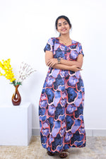 MANGAI New Regular Fit Cotton Printed Nighties - All Over Printed Stylish Nightwear for Stylish Women | Side Cut Pocket | Beautiful Nighties for Stylish Women's | Colourful Printed Cotton Nighties (SLB)