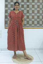 Cotton Gathering Frock for Summer Arrivals | Side Pocket | Elegant Casual Night Wear for Trendy Women's (FKC)