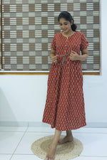 Cotton Gathering Frock for Summer Arrivals | Side Pocket | Elegant Casual Night Wear for Trendy Women's (FKC)