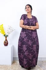 MANGAI New Regular Fit Cotton Printed Nighties - All Over Printed Stylish Nightwear for Stylish Women | Side Cut Pocket | Beautiful Nighties for Stylish Women's | Colourful Printed Cotton Nighties (SLB)