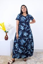 MANGAI New Regular Fit Cotton Printed Nighties - All Over Printed Stylish Nightwear for Stylish Women | Side Cut Pocket | Beautiful Nighties for Stylish Women's | Colourful Printed Cotton Nighties (SLB)