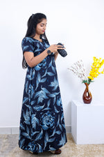 MANGAI New Regular Fit Cotton Printed Nighties - All Over Printed Stylish Nightwear for Stylish Women | Side Cut Pocket | Beautiful Nighties for Stylish Women's | Colourful Printed Cotton Nighties (SLB)