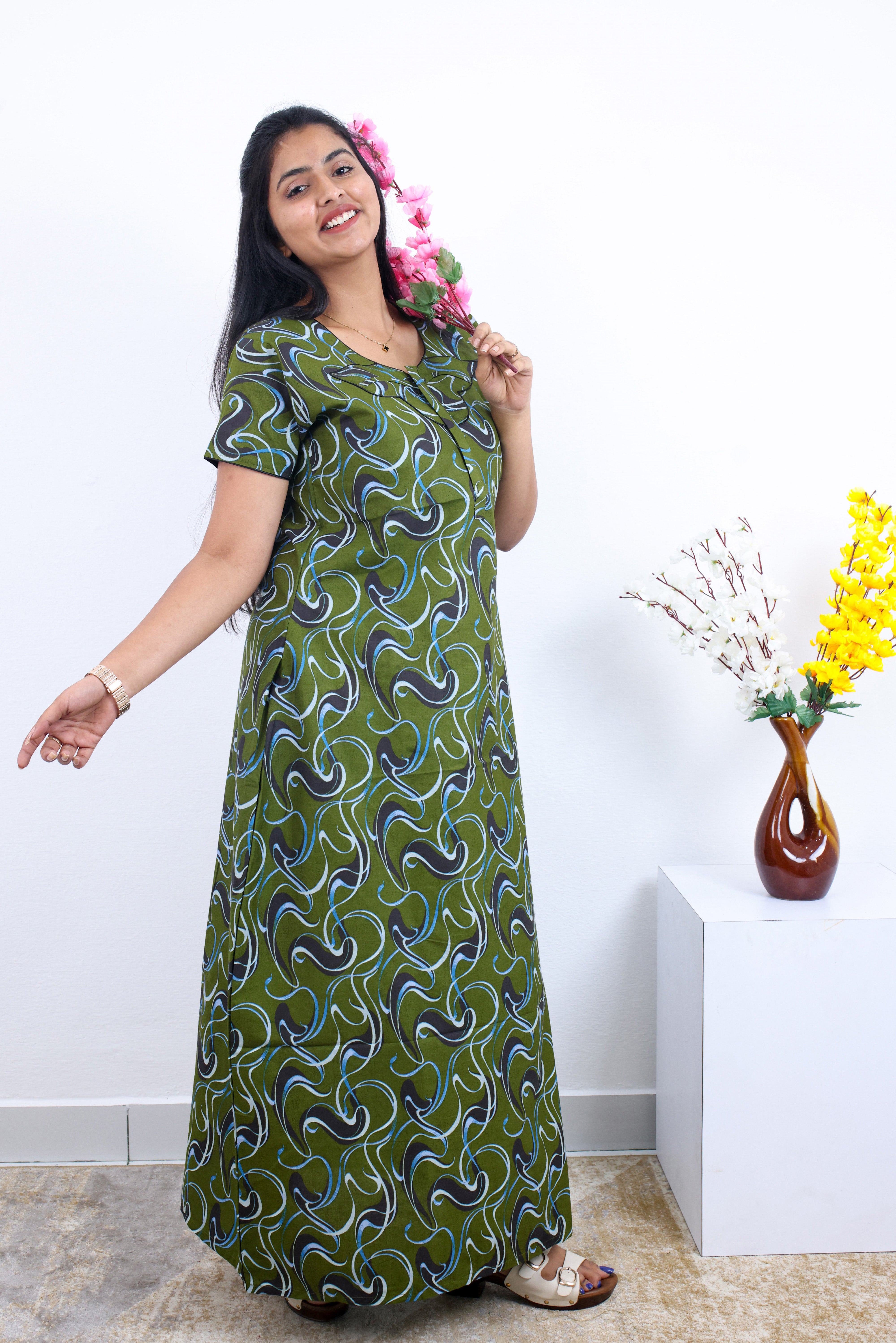 New Regular Fit Cotton Printed Nighties MANGAI Nighties