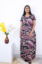 MANGAI New Regular Fit Cotton Printed Nighties - All Over Printed Stylish Nightwear for Stylish Women | Side Cut Pocket | Beautiful Nighties for Stylish Women's | Colourful Printed Cotton Nighties (SLB)