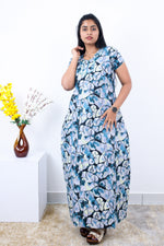 MANGAI New Regular Fit Cotton Printed Nighties - All Over Printed Stylish Nightwear for Stylish Women | Side Cut Pocket | Beautiful Nighties for Stylish Women's | Colourful Printed Cotton Nighties (SLB)