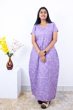 MANGAI New Regular Fit Cotton Printed Nighties - All Over Printed Stylish Nightwear for Stylish Women | Side Cut Pocket | Beautiful Nighties for Stylish Women's | Colourful Printed Cotton Nighties (SLB)