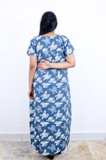 MANGAI Premium Cotton Printed Pleated Model Half Sleeve 3XL Size Nighties - Fancy Neck | With Side Pocket |Shrinkage Free Nighties | Trendy Collection's for Stylish Women's (3PZZ)