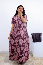 MANGAI Premium Cotton Printed Pleated Model Half Sleeve 3XL Size Nighties - Fancy Neck | With Side Pocket |Shrinkage Free Nighties | Trendy Collection's for Stylish Women's (3PZZ)