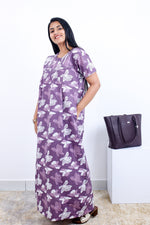 MANGAI Premium Cotton Printed Pleated Model Half Sleeve 3XL Size Nighties - Fancy Neck | With Side Pocket |Shrinkage Free Nighties | Trendy Collection's for Stylish Women's (3PZZ)