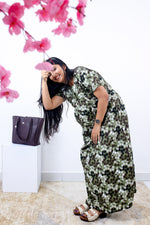 MANGAI Cotton Printed Pleated Nighties - All Over Printed Stylish Nighties | Side Cut Pocket | Front Open Zipper Type | Beautiful Nighties for Stylish Women's (SLB-P)