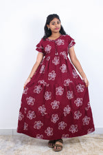 Stylish Alpine 3 Layer Frock Model Nighties| Fancy Sleeves & Neck Pattern| Side Pocket with Back Tie Rope | Perfect Nightwear Trendy Women's (AFK)