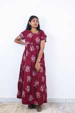 Stylish Alpine 3 Layer Frock Model Nighties| Fancy Sleeves & Neck Pattern| Side Pocket with Back Tie Rope | Perfect Nightwear Trendy Women's (AFK)