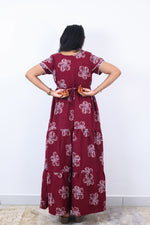 Stylish Alpine 3 Layer Frock Model Nighties| Fancy Sleeves & Neck Pattern| Side Pocket with Back Tie Rope | Perfect Nightwear Trendy Women's (AFK)