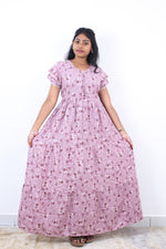 Stylish Alpine 3 Layer Frock Model Nighties| Fancy Sleeves & Neck Pattern| Side Pocket with Back Tie Rope | Perfect Nightwear Trendy Women's (AFK)