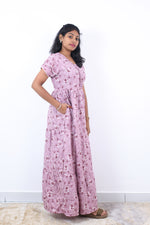 Stylish Alpine 3 Layer Frock Model Nighties| Fancy Sleeves & Neck Pattern| Side Pocket with Back Tie Rope | Perfect Nightwear Trendy Women's (AFK)