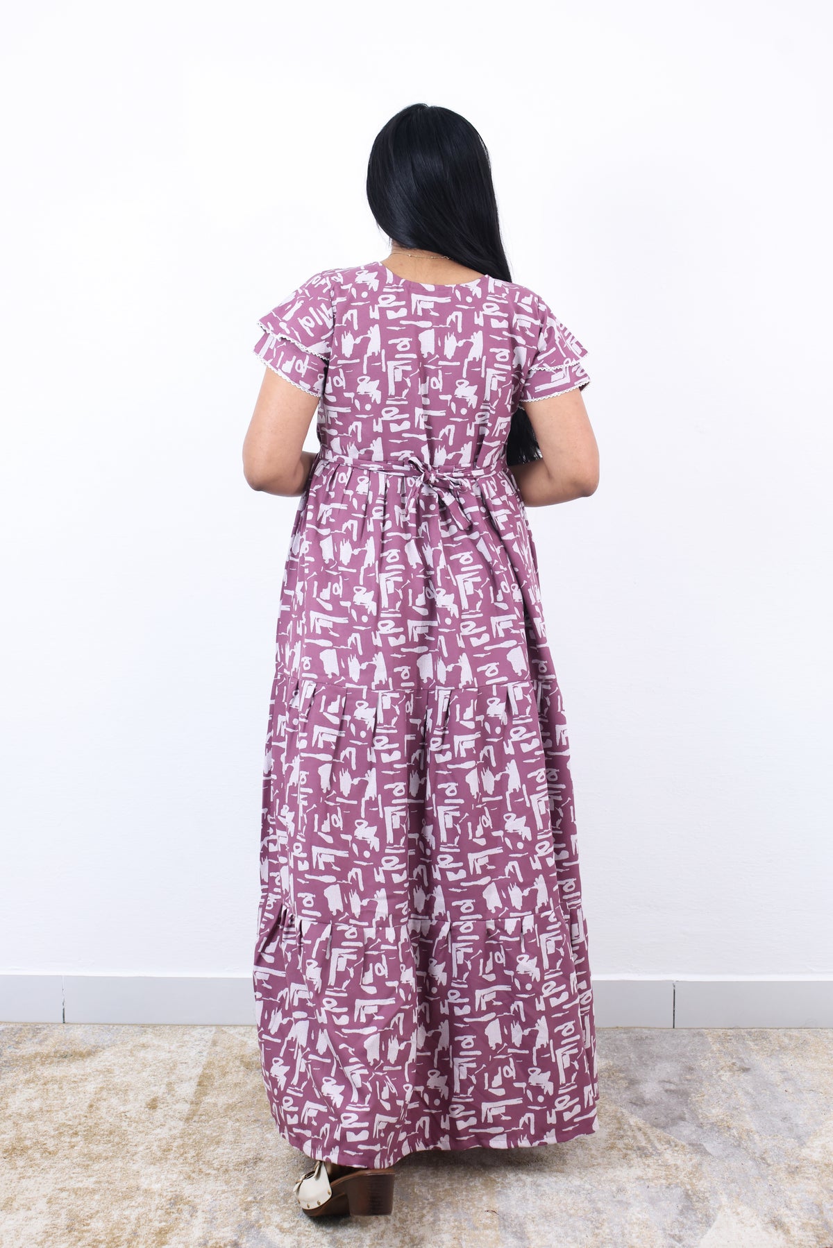 Stylish Alpine 3 Layer Frock Model Nighties| Fancy Sleeves & Neck Pattern| Side Pocket with Back Tie Rope | Perfect Nightwear Trendy Women's (AFK)