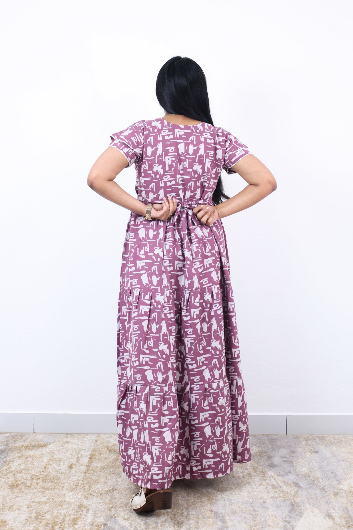 Stylish Alpine 3 Layer Frock Model Nighties| Fancy Sleeves & Neck Pattern| Side Pocket with Back Tie Rope | Perfect Nightwear Trendy Women's (AFK)