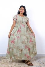 Stylish Alpine 3 Layer Frock Model Nighties| Fancy Sleeves & Neck Pattern| Side Pocket with Back Tie Rope | Perfect Nightwear Trendy Women's (AFK)