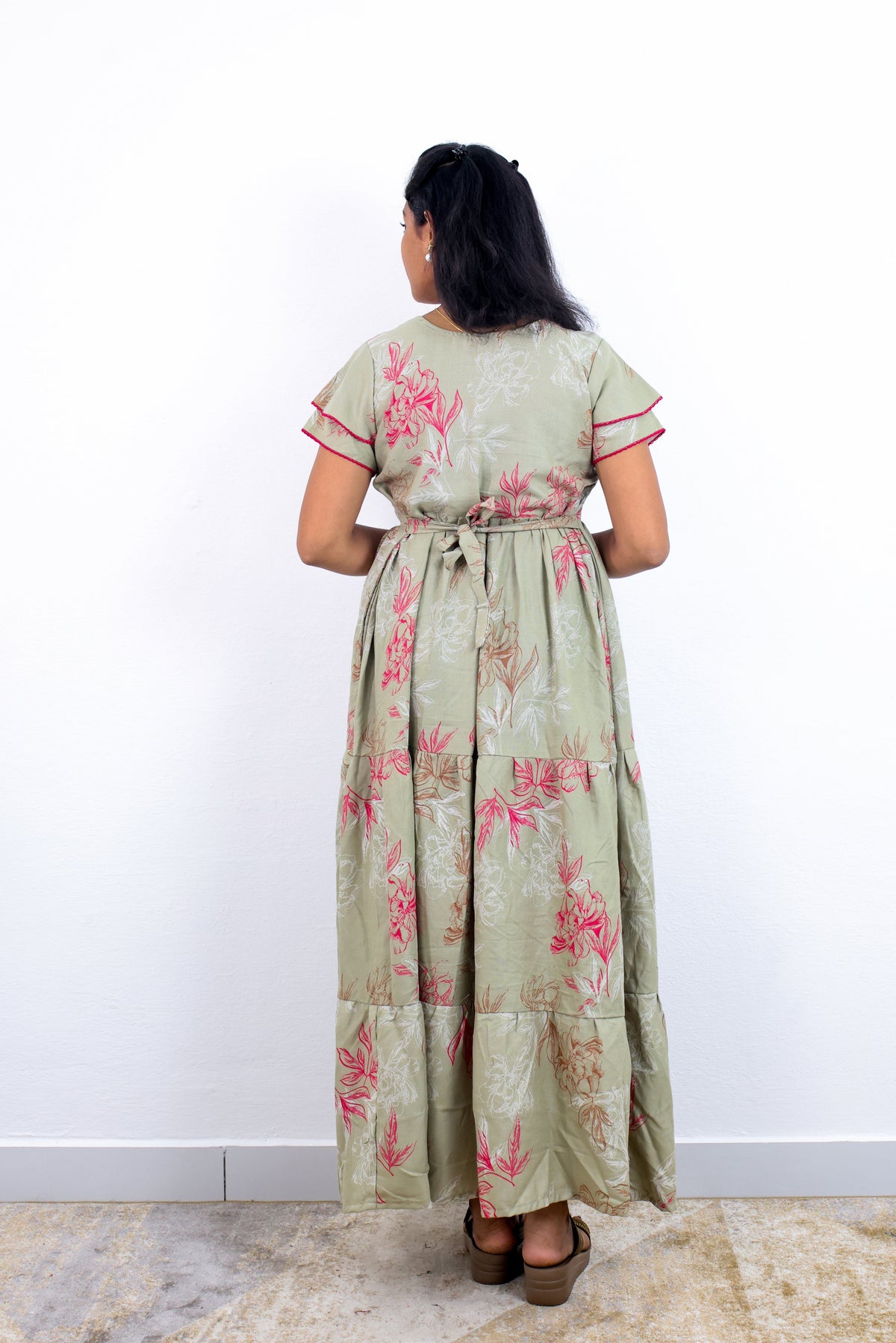 Stylish Alpine 3 Layer Frock Model Nighties| Fancy Sleeves & Neck Pattern| Side Pocket with Back Tie Rope | Perfect Nightwear Trendy Women's (AFK)