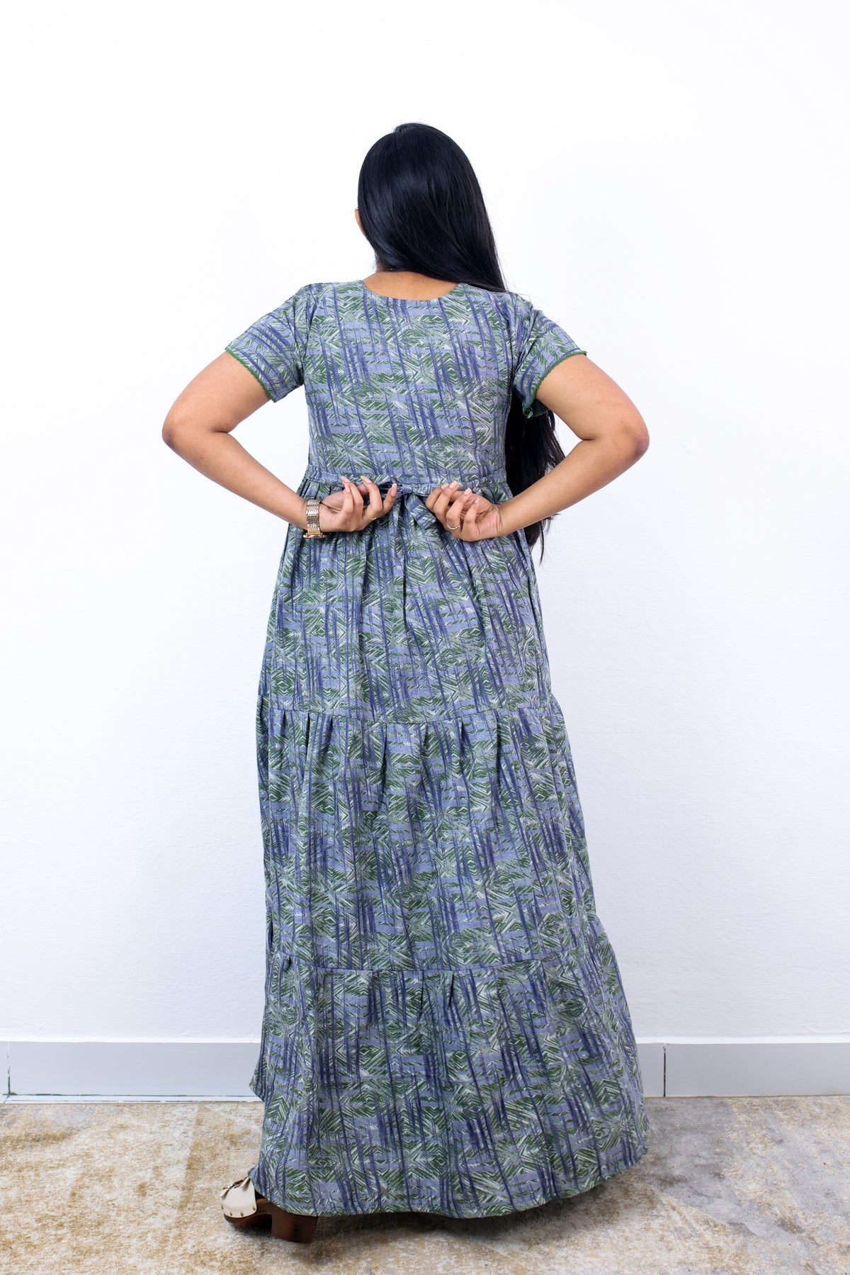 Stylish Alpine 3 Layer Frock Model Nighties| Fancy Sleeves & Neck Pattern| Side Pocket with Back Tie Rope | Perfect Nightwear Trendy Women's (AFK)