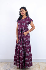 Stylish Alpine 3 Layer Frock Model Nighties| Fancy Sleeves & Neck Pattern| Side Pocket with Back Tie Rope | Perfect Nightwear Trendy Women's (AFK)