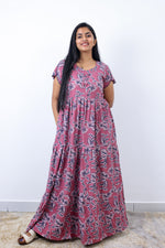 Stylish Alpine 3 Layer Frock Model Nighties| Fancy Sleeves & Neck Pattern| Side Pocket with Back Tie Rope | Perfect Nightwear Trendy Women's (AFK)