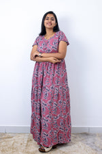 Stylish Alpine 3 Layer Frock Model Nighties| Fancy Sleeves & Neck Pattern| Side Pocket with Back Tie Rope | Perfect Nightwear Trendy Women's (AFK)